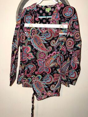Vera Bradley Black Paisley Print Pajama Set